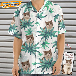 GeckoCustom Upload Photo I Like Cats And Weed Hawaii Shirt N304 889284