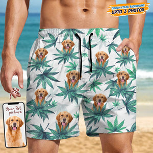 GeckoCustom Upload Photo I Like Dogs And Weed Beach Short N304 889294