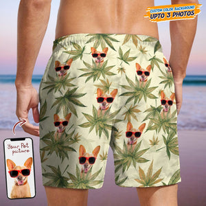 GeckoCustom Upload Photo I Like Dogs And Weed Beach Short N304 889294