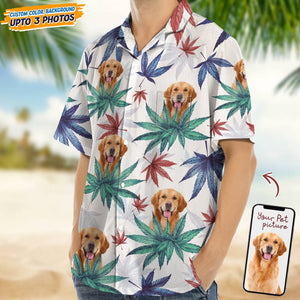 GeckoCustom Upload Photo I Like Dogs And Weed Hawaii Shirt N304 889282