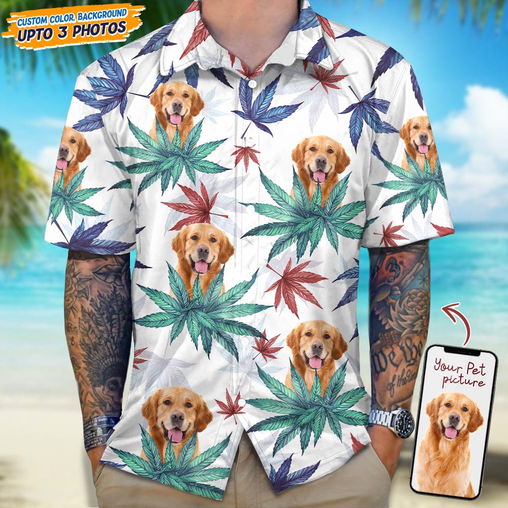 GeckoCustom Upload Photo I Like Dogs And Weed Hawaii Shirt N304 889282