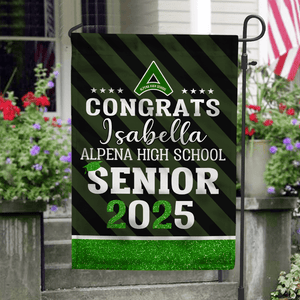 GeckoCustom Upload School Logo Class of 2024 Graduation Garden Flag N304 890278