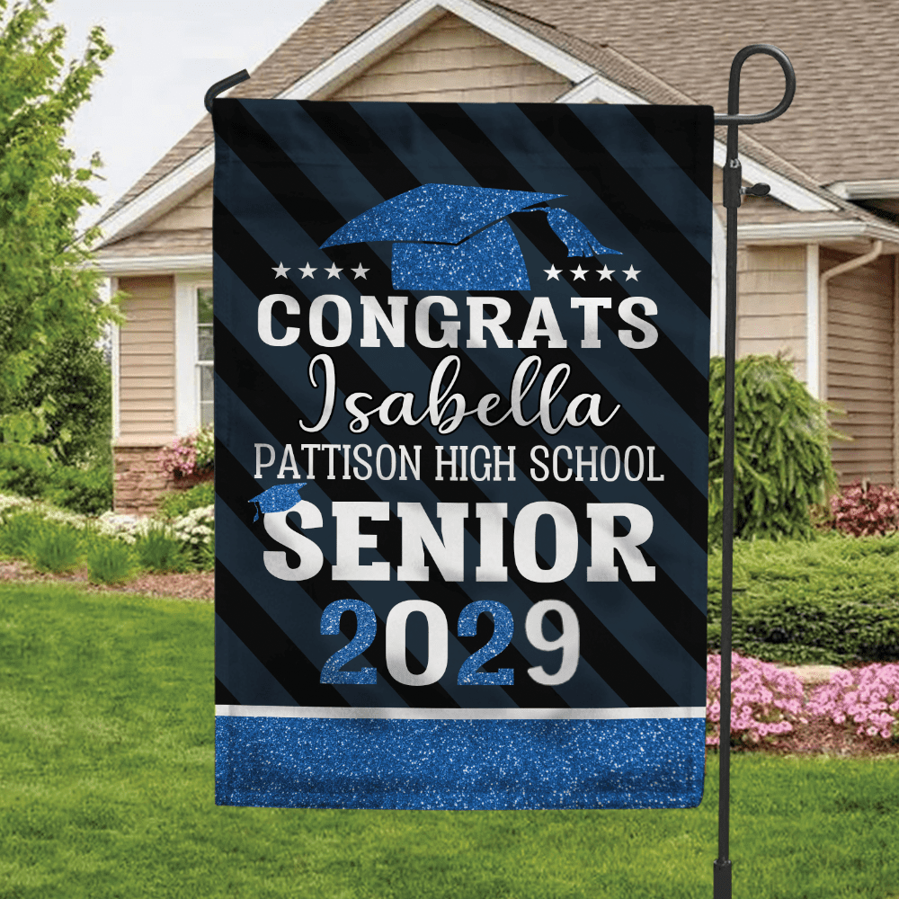 GeckoCustom Upload School Logo Class of 2025 Graduation Garden Flag N304 890278