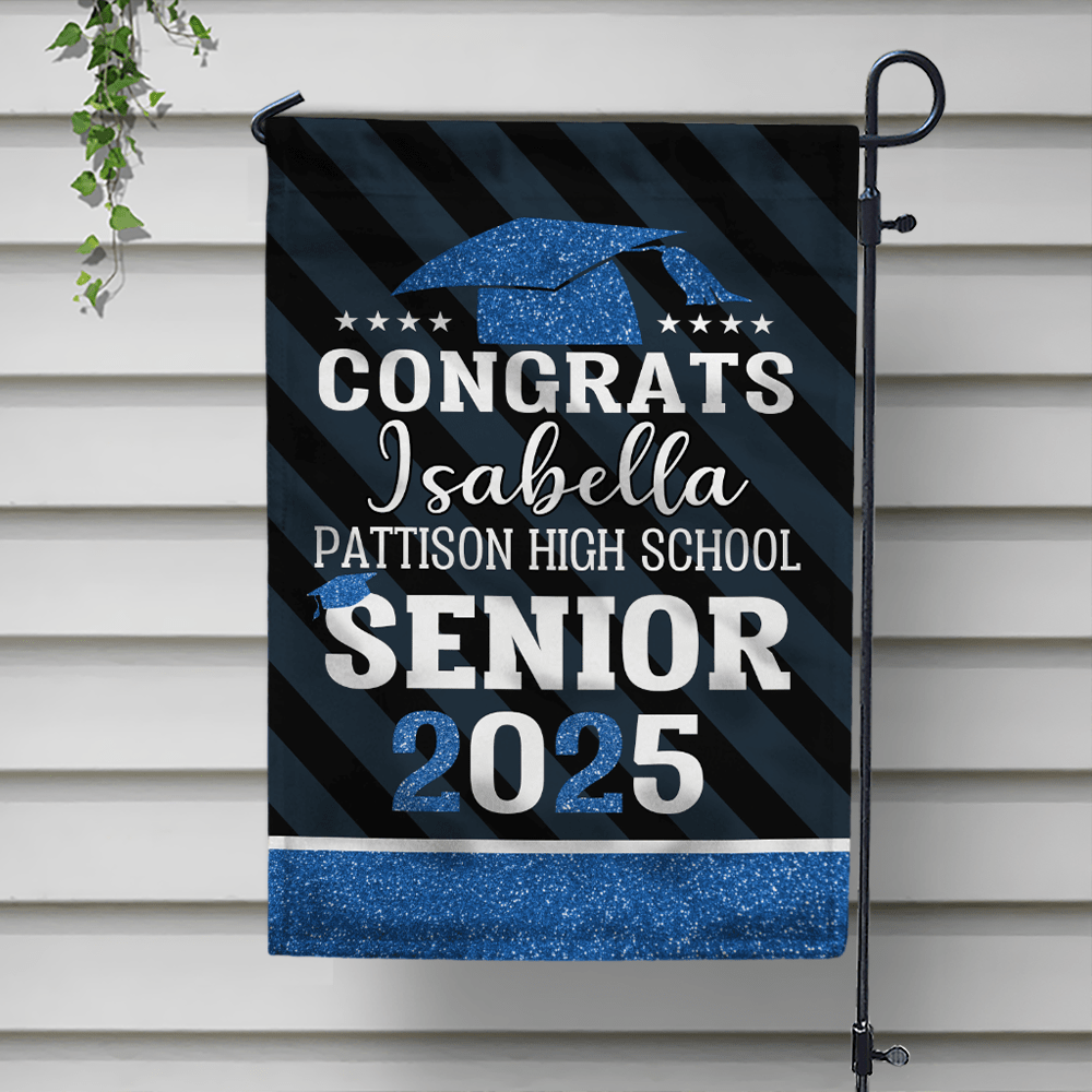 GeckoCustom Upload School Logo Class of 2025 Graduation Garden Flag N304 890278