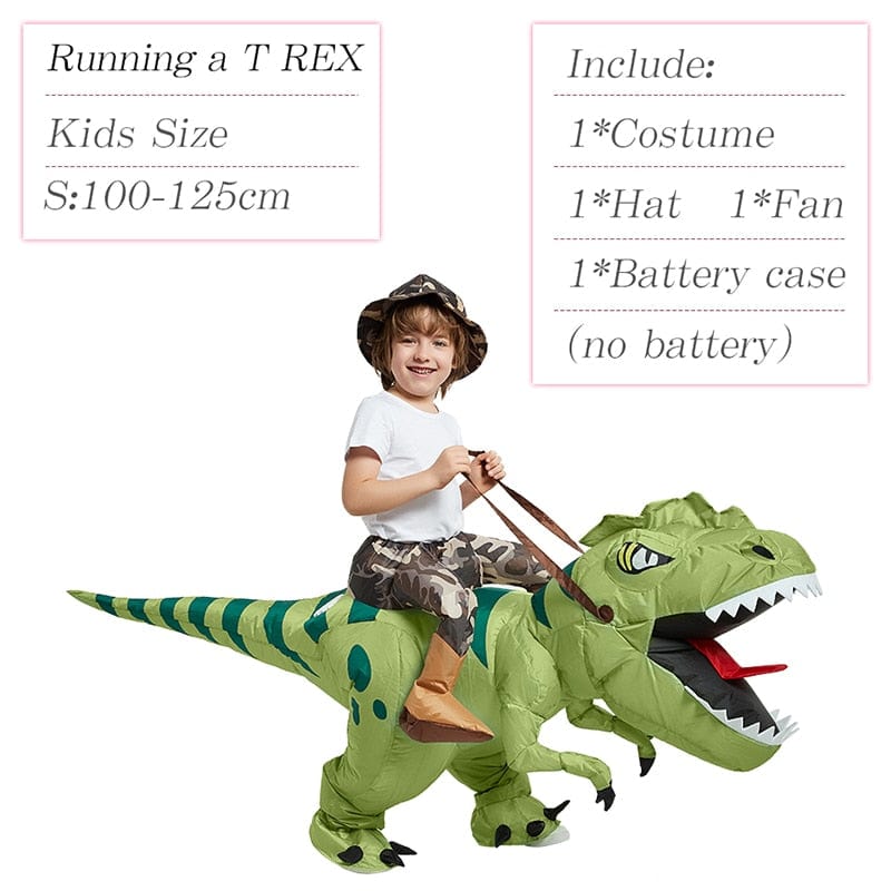 GeckoCustom Velociraptor T REX Mascot Inflatable Costume For Kids Anime Halloween Costumes Dinosaur Birthday Gift For Party Cosplay Blow Up Riding a Trex Kids S