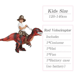 GeckoCustom Velociraptor T REX Mascot Inflatable Costume For Kids Anime Halloween Costumes Dinosaur Birthday Gift For Party Cosplay Blow Up Red Kids M
