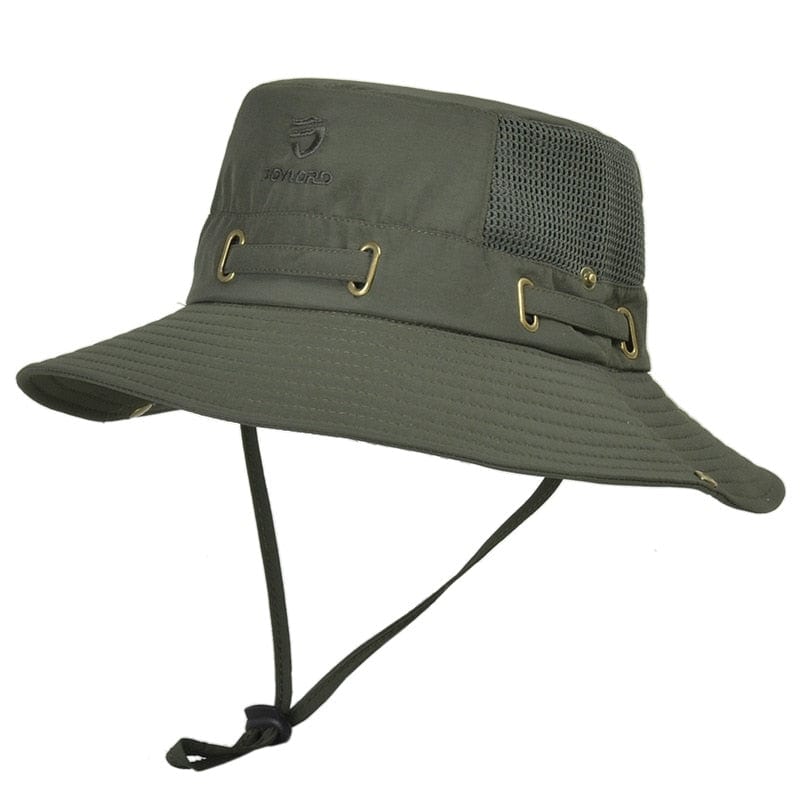 GeckoCustom W22 Fisherman Hat Men and Women Mesh Holes Breathable Outdoor Fishing Mountaineering Sun Hat  Casual  Summer New Style W22-ArmyGreen / M   58-60cm