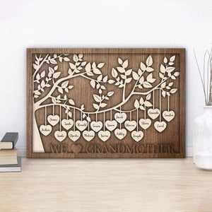 GeckoCustom We Love Grandmother Family Tree Wall Decor Personalized Gift DA199 890234 11 inches (W) x 7 inches (H) x 0.65 inches (D)