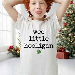 GeckoCustom Wee Little Hooligan St Patrick's Day Kid Size Shirt HO82 893408 Youth T-Shirt / KYT-White / YXS