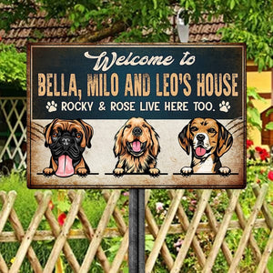 GeckoCustom Welcome To Dog House Dog Metal Sign T286 HN590