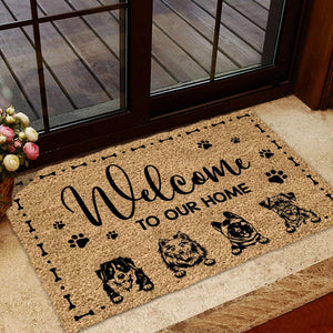 GeckoCustom Welcome To Our Home Dog Coir Doormat Personalized Gift TA29 889977