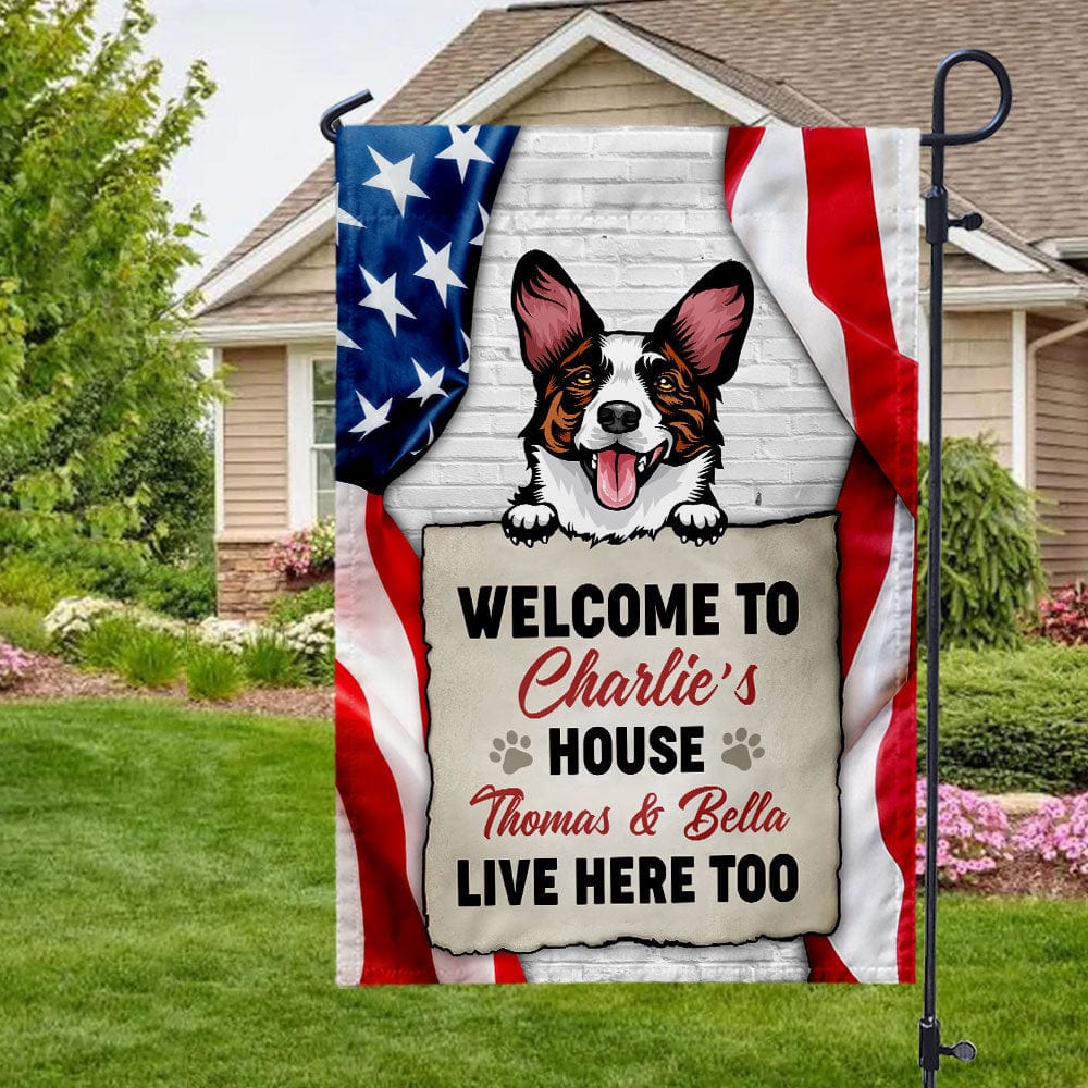 GeckoCustom Welcome To The Dog House Personalized Dog Garden Flag TA29 889475 Without flagpole / 12 x 18 Inch