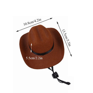 GeckoCustom Western Cowboy Halloween Dog Cat Costume Cowboy Hat / S