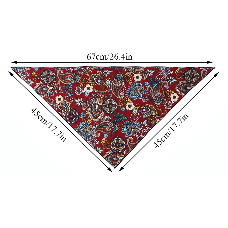 GeckoCustom Western Cowboy Halloween Dog Cat Costume Wine Red Triangle Scarf / M