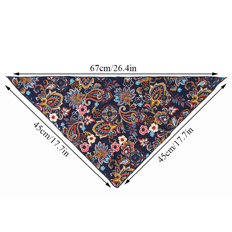 GeckoCustom Western Cowboy Halloween Dog Cat Costume Navy Blue Triangle Scarf / M