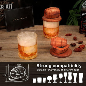 GeckoCustom Whiskey Smoker Kit with Torch - 6 Flavors Wood Chips, 2 Glasses, 2 Ice Ball Molds - Cocktail Smoker Infuser Kit, Old Fashioned Drink Smoker Kit, Birthday Bourbon Whiskey Gifts for Men,Dad(No Butane)