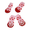 GeckoCustom Winter Warm Dog Socks Cute Cartoon Anti Slip Skid Pet Shoes Socks 4Pcs Soft Breathable Paw Protector for Small Puppy Cat Dogs 15 / S