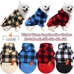 GeckoCustom Winter Warm Pet Dog Clothes Soft Wool Dog Hoodies Outfit For Small Dogs Chihuahua Pug Sweater Clothing Puppy Cat Coat Jacket