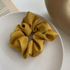GeckoCustom Women Silk Scrunchie Elastic Handmade Multicolor Hair Band Ponytail Holder Headband Hair Accessories 1PC Satin Silk Solid Color Yellow