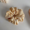 GeckoCustom Women Silk Scrunchie Elastic Handmade Multicolor Hair Band Ponytail Holder Headband Hair Accessories 1PC Satin Silk Solid Color champagne