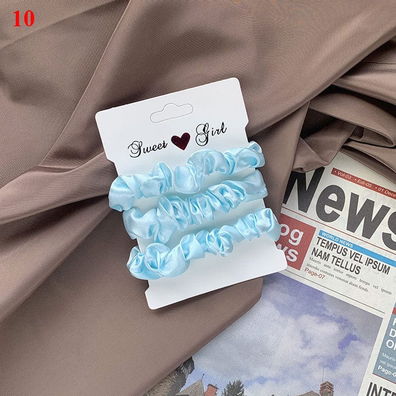 GeckoCustom Women Silk Scrunchie Elastic Handmade Multicolor Hair Band Ponytail Holder Headband Hair Accessories 1PC Satin Silk Solid Color a10