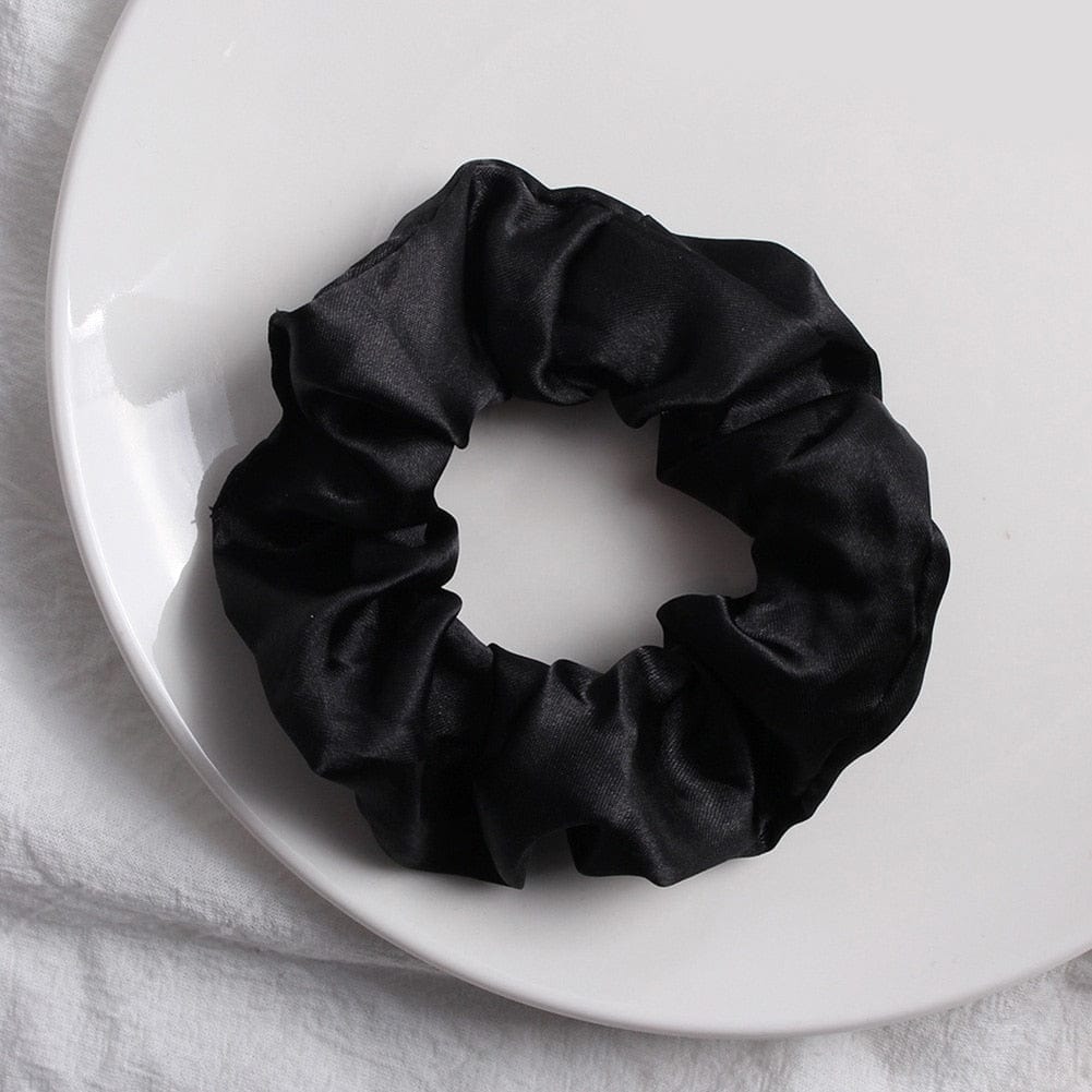 GeckoCustom Women Silk Scrunchie Elastic Handmade Multicolor Hair Band Ponytail Holder Headband Hair Accessories 1PC Satin Silk Solid Color 2