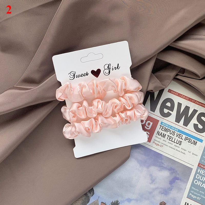 GeckoCustom Women Silk Scrunchie Elastic Handmade Multicolor Hair Band Ponytail Holder Headband Hair Accessories 1PC Satin Silk Solid Color a2