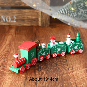 GeckoCustom Wooden Train Christmas Ornament Merry Christmas Decoration For Home Table 2023 Xmas Gifts Noel Natal Navidad Happy New Year 2022 Style 2