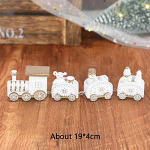 GeckoCustom Wooden Train Christmas Ornament Merry Christmas Decoration For Home Table 2023 Xmas Gifts Noel Natal Navidad Happy New Year 2022 Style 4