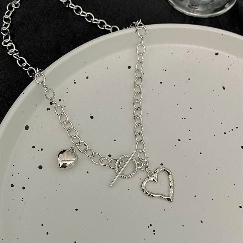 GeckoCustom Y2K Accessories Fashion Peach Heart Water Drop Pendant Necklace Pink Crystal Egirl Sweet Cool Clavicle Chain Aesthetic Jewelry 23