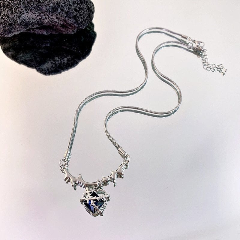 GeckoCustom Y2K Accessories Fashion Peach Heart Water Drop Pendant Necklace Pink Crystal Egirl Sweet Cool Clavicle Chain Aesthetic Jewelry 24