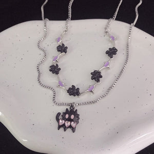 GeckoCustom Y2K Accessories Fashion Peach Heart Water Drop Pendant Necklace Pink Crystal Egirl Sweet Cool Clavicle Chain Aesthetic Jewelry 32