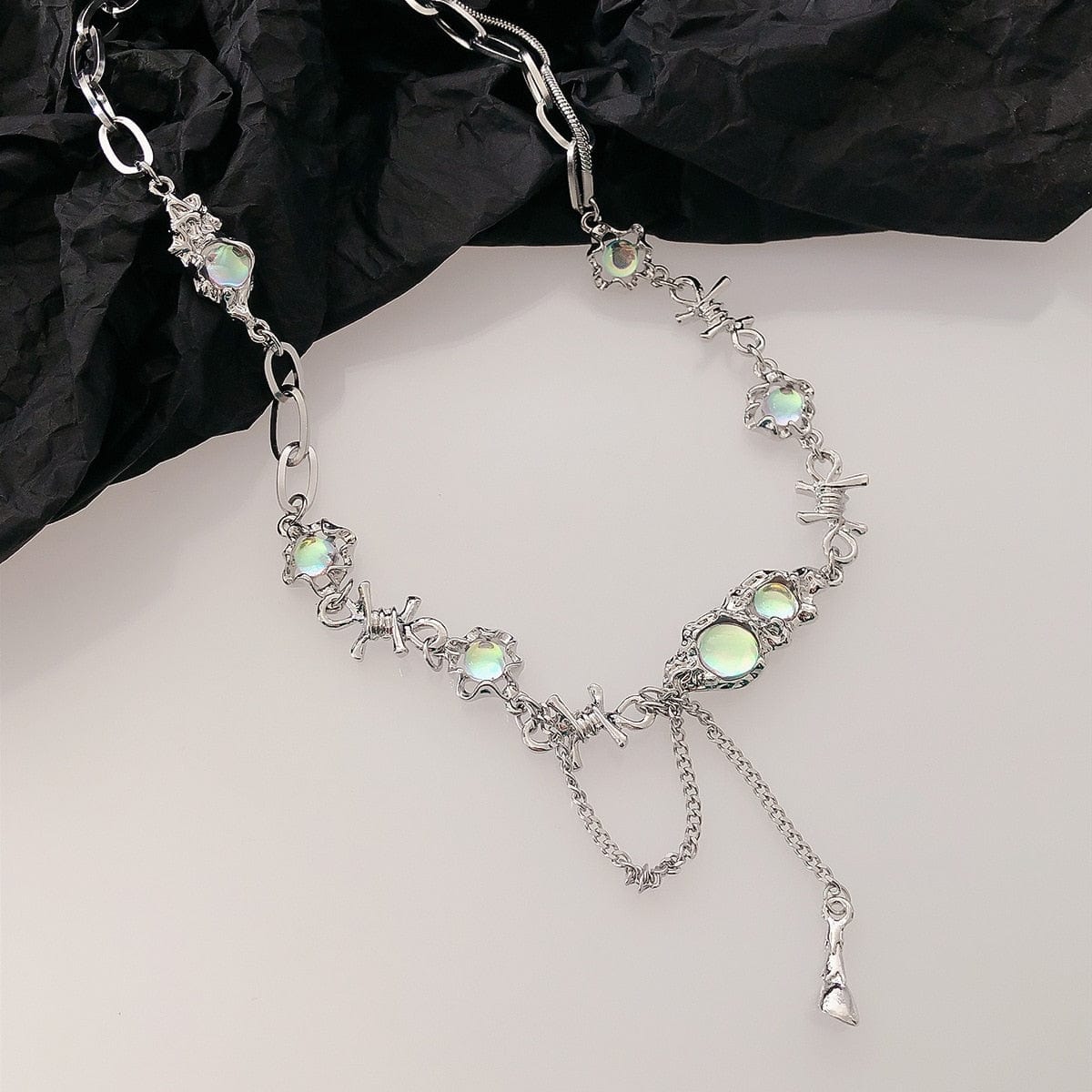 GeckoCustom Y2K Accessories Fashion Peach Heart Water Drop Pendant Necklace Pink Crystal Egirl Sweet Cool Clavicle Chain Aesthetic Jewelry 22