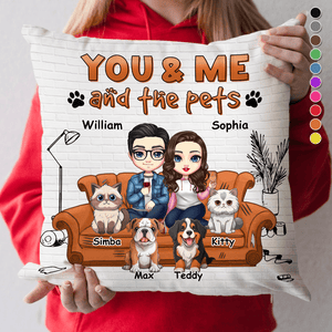 GeckoCustom You And Me And The Cats Dogs For Pet Lovers Couple Pillow Personalized Gift TA29 890196