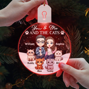 GeckoCustom You And Me And The Dog Cat For Pet Lovers LED Ornament Personalized Gift TH10 892113 3 inches