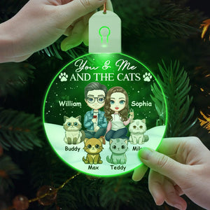 GeckoCustom You And Me And The Dog Cat For Pet Lovers LED Ornament Personalized Gift TH10 892113 3 inches