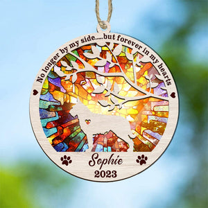 GeckoCustom You Left Paw Prints On My Heart Dog Memorial Suncatcher Personalized Gift K228 889689