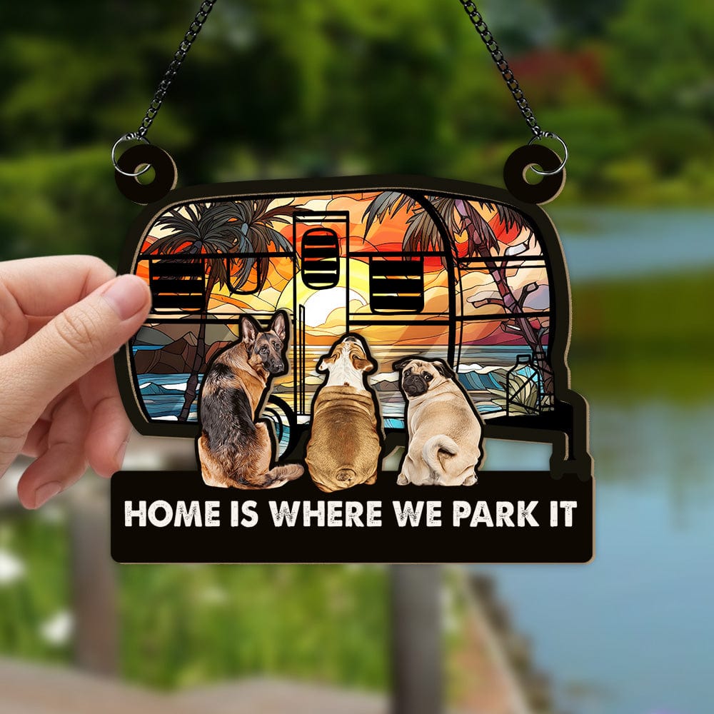 GeckoCustom You & Me And The Dog Camping Suncatcher Ornament Personalized Gift TH10 891551 3.5" / 1pc