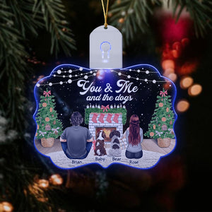 GeckoCustom You & Me And The Dogs Christmas Gift For Dog Lover Medallion Led Acrylic Ornament HO82 893246 3 inches