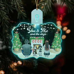 GeckoCustom You & Me And The Dogs Christmas Gift For Dog Lover Medallion Led Acrylic Ornament HO82 893246 3 inches