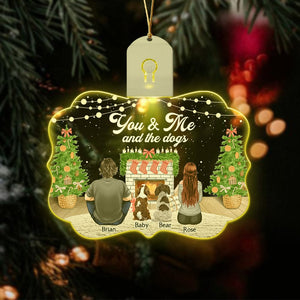 GeckoCustom You & Me And The Dogs Christmas Gift For Dog Lover Medallion Led Acrylic Ornament HO82 893246 3 inches