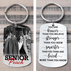 GeckoCustom You’re Braver Than You Believe Senior Keychain 2024 Graduation Keychain, HN590