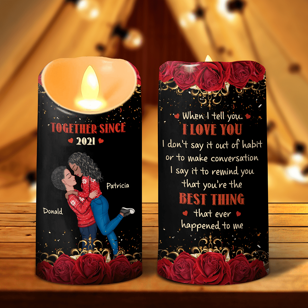 GeckoCustom You're The Best Thing That Happened To Me - Personalized LED Candle HA75 895194