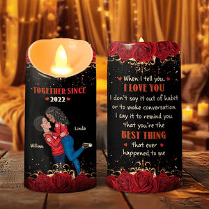 GeckoCustom You're The Best Thing That Happened To Me - Personalized LED Candle HA75 895194