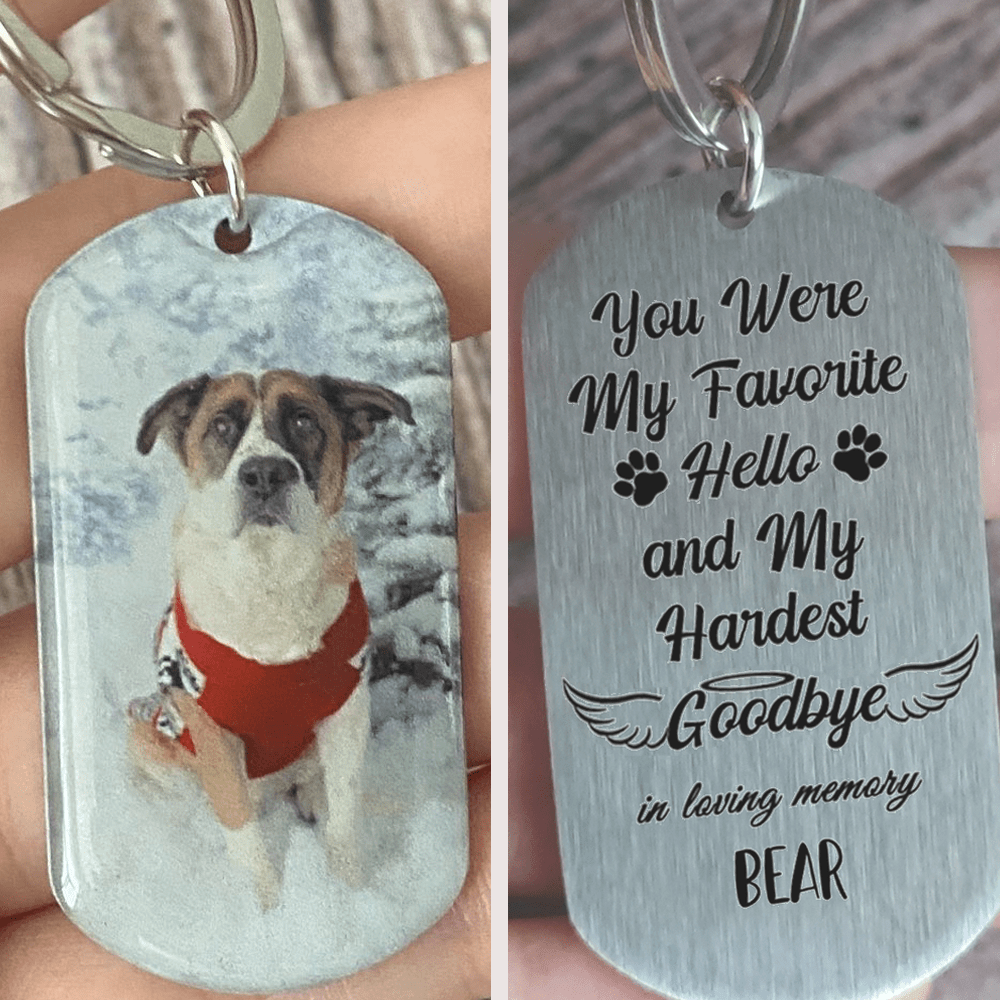 GeckoCustom You Were My Favorite Hello Dog Keychain