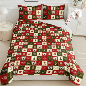 Custom Photo Christmas Icon Dog Cat Quilt Bedding Set HA75 898238