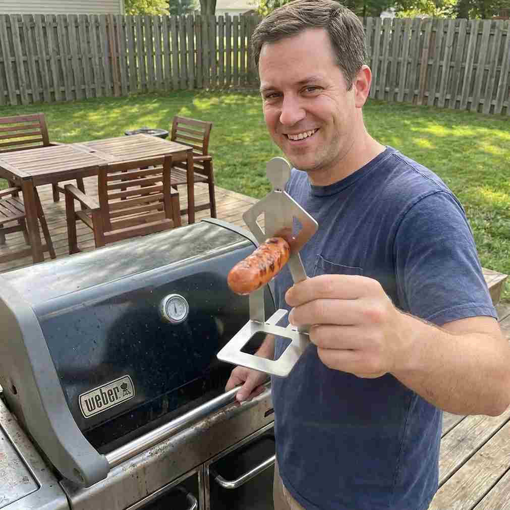 Funny BBQ Sausage Stainless Steel Holder, Sticks for Outdoor Camping BBQ LM32 669977