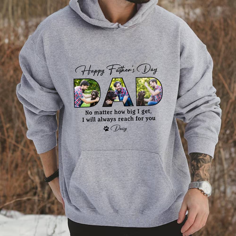 Custom Photo Happy Father's Day No Matter How Big We Get Dog Shirt HO82 893884