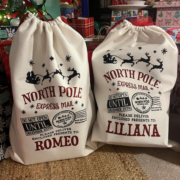 Custom Name North Pole Express Mail On Christmas Gift Bag TH10 896977