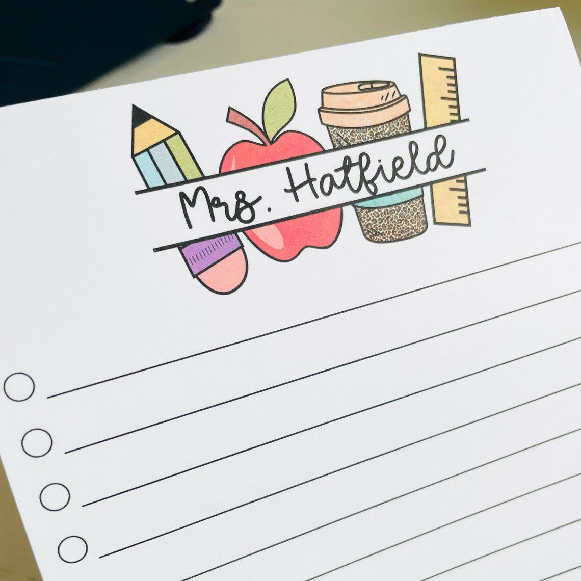 Teacher Appreciation Gift, Personalized Notepad, Back To School TH10 170723